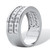 Men's Round Cubic Zirconia Double-Row Ring 1.12 TCW Platinum-Plated