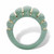 Genuine Green Jade Solid 10k Yellow Gold Shrimp-Style Dome Ring