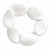 White Mod-Style Lucite Cabochon Beaded Stretch Bracelet 7"