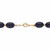 Oval Midnight Blue Cabochon Lucite Bead Single Strand Necklace in Goldtone 23"