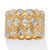 Round Diamond Accent Two-Tone Wide Ring 18k Gold-Plated Scalloped