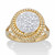 Round Diamond Banded Halo Cluster Ring 1/5 TCW in 18k Gold-plated Sterling Silver 18"