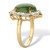 Oval Genuine Green Jade and Round Cubic Zirconia Halo Ring 1.27 TCW 18k Gold-plated Sterling Silver