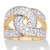 Round Cubic Zirconia Double C Looped Ring 1.79 TCW Gold-Plated