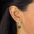 Genuine Green Jade and Cubic Zirconia Bead Drop Earrings .18 TCW in 18k Gold-plated Sterling Silver