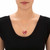 Faceted Red Crystal Heart-Shaped Pendant Necklace in Silvertone 17" - 19"