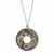 Brown Simulated Druzy Crystal Circle Beaded Pendant Necklace in Silvertone 18"-20"