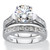 Round Cubic Zirconia 2-Piece Wedding Ring Set 4.12 TCW in Platinum-plated Sterling Silver