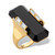 Genuine Black Onyx and Cubic Zirconia Cocktail Ring .59 TCW in 18k Gold-plated Sterling Silver