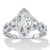Marquise-Cut Cubic Zirconia Halo Crossover Engagement Ring 2.48 TCW in Sterling Silver