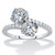 2.74 TCW Round Cubic Zirconia 2-Stone Bypass Ring Sterling Silver