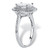 Oval-Cut Cubic Zirconia Double Halo Engagement Ring 2.27 TCW in Platinum-plated Sterling Silver