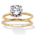 Round Cubic Zirconia 2-Piece Solitaire Wedding Ring Set 2 TCW in Solid 10k Yellow Gold