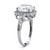 Cushion-Cut Created White Sapphire Halo Engagement Ring 3.04 TCW in Platinum-plated Sterling Silver