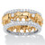 Round Cubic Zirconia Two-Tone Elephant Parade Eternity Ring 1.40 TCW Yellow Gold-Plated