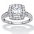 Princess-Cut Created White Sapphire Halo Engagement Ring 1.99 TCW in Platinum-plated Sterling Silver