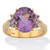 Classic Oval-Cut Genuine Amethyst and Purple Tanzanite Two-Tone Ring 4.74 TCW Gold-Plated Sterling Silver