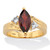 Classic Marquise-Cut Genuine Garnet and White Topaz Two-Tone Ring 2.22 TCW Gold-Plated Sterling Silver