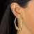 Cubic Zirconia 3-Pair Set of Round Stud and Textured Hoop Earrings 4 TCW in Goldtone 2"