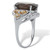 Oval Cut Smoky Topaz Cocktail Ring with Citrine and Diamond Accents 6.41 TCW Sterling Silver