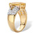 Oval-Cut Genuine Citrine and White Topaz Two-Tone Cocktail Ring 6.42 TCW Gold-Plated Sterling Silver