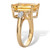 Emerald- Cut Genuine Citrine and White Topaz Two-Tone Cocktail Ring 7.42 TCW Gold-Plated Sterling Silver