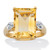 Emerald- Cut Genuine Citrine and White Topaz Two-Tone Cocktail Ring 7.42 TCW Gold-Plated Sterling Silver