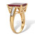 Emerald-Cut Genuine Ruby and White Topaz Two-Tone Cocktail Ring 9.29 TCW Gold-Plated Sterling Silver