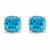 Cushion-Cut Blue Cubic Zirconia Stud Earrings 2.70 TCW Sterling Silver