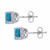 Cushion-Cut Blue Cubic Zirconia Stud Earrings 2.70 TCW Sterling Silver
