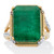 Genuine Green Emerald and White Topaz Split-Shank Two-Tone Cocktail Ring 9.05 TCW Gold-Plated Sterling Silver