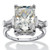 11.93 TCW Emerald-Cut Cubic Zirconia Platinum-plated Sterling Silver Bridal Engagement Cutout Ring