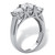 4.25 TCW Round Cubic Zirconia Platinum-plated Sterling Silver Three-Stone Anniversary Ring