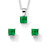 Princess-Cut Simulated Birthstone Jewelry Set in .925 Sterling Silver