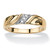 Men's Diamond Accent 18k Gold-plated Sterling Silver Diagonal Wedding Band Ring