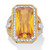 19.52 TCW Emerald-Cut Canary Yellow Cubic Zirconia Cocktail Ring Yellow Gold-Plated
