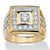 Men's 2.18 TCW Cubic Zirconia Square Ring Yellow Gold-Plated Sizes 8-16