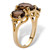 4.90 TCW Oval Cut Genuine Smoky Quartz Yellow Gold-Plated 3-Stone Ring