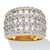 2.86 TCW Round Cubic Zirconia  Gold-Plated Multi-Row Dome Ring