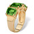 Emerald-Cut Simulated Birthstone and Cubic Zirconia Gold-Plated Ring