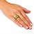 Emerald-Cut Simulated Birthstone and Cubic Zirconia Gold-Plated Ring