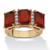 Emerald-Cut Simulated Birthstone and Cubic Zirconia Gold-Plated Ring