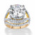 9.88 TCW Round Cubic Zirconia Gold-Plated Engagement Anniversary Double Split-Shank Ring