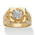 Men's 2 TCW Round Cubic Zirconia Yellow Gold-Plated Nugget-Style Ring