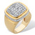 Men's Round Diamond Accent Grid Ring 14K Gold Plated