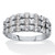 Round Cubic Zirconia Multi Row Ring 1.31 TCW  Platinum Plated .925 Sterling Silver