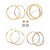 6 - Pair CZ Stud & Hoop Set 4 TCW. Goldtone & Gold Ion Plated Stainless Steel