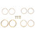 6 - Pair CZ Stud & Hoop Set 4 TCW. Goldtone & Gold Ion Plated Stainless Steel