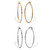 2 Pair Diamond Cut Hoop Earring Set .925 & 18k Gold Plated .925 1 3/4" Diameter