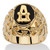 Men's Oval-Shaped Genuine Onyx Nugget-Style Personalized Initial Ring Gold-Plated